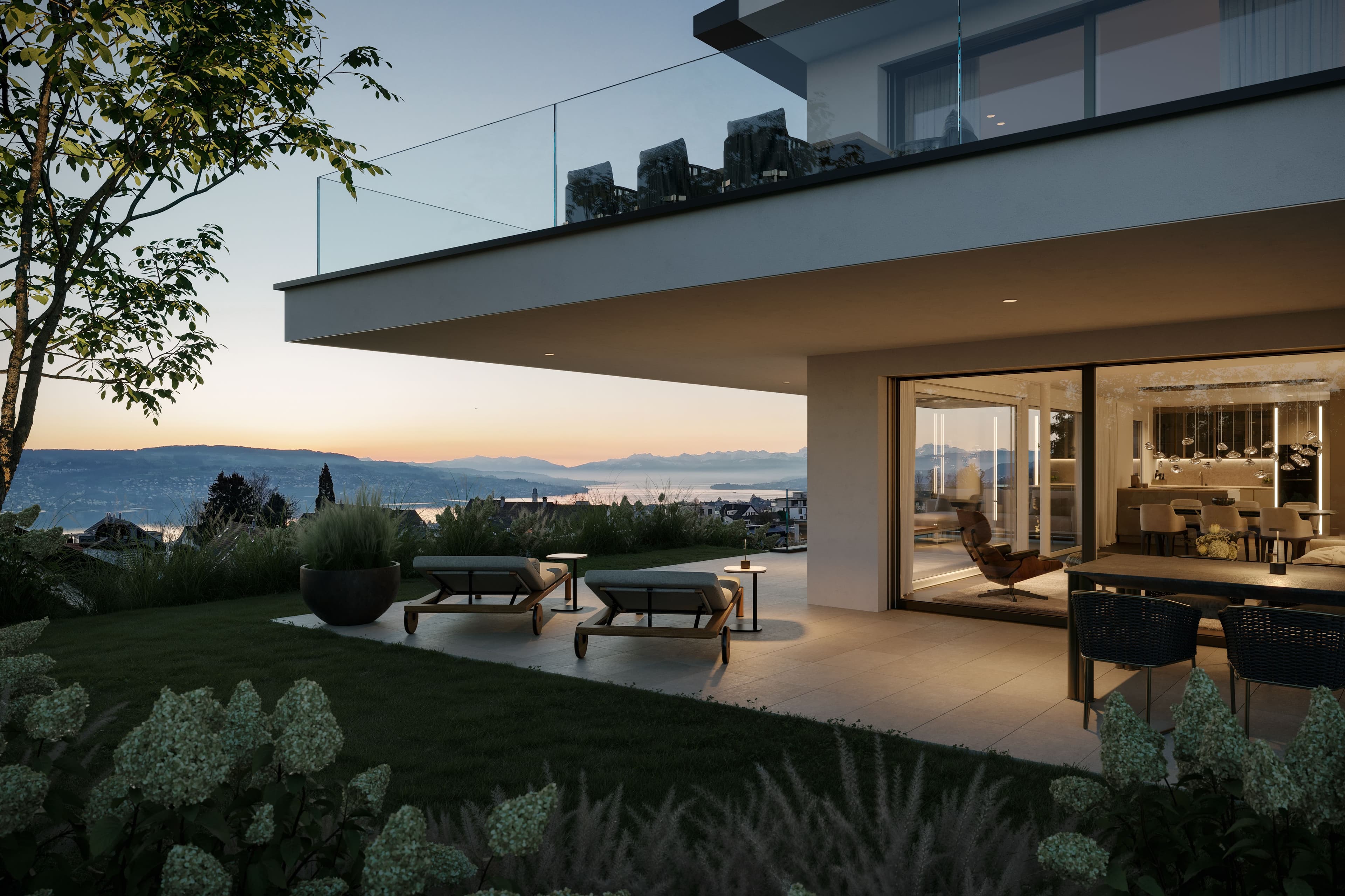 Terrassenwohnung mit See- und Bergsicht