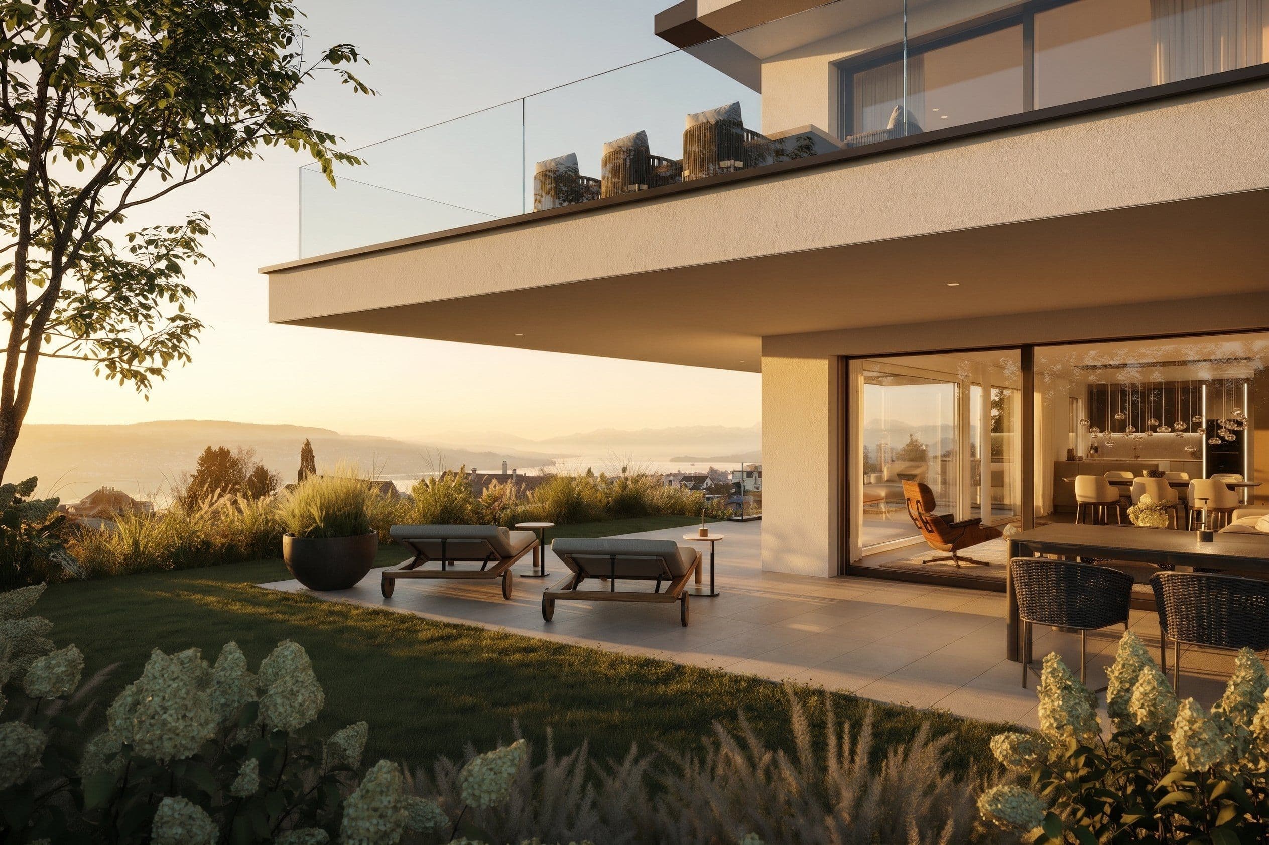 Terrassenwohnung mit See- und Bergsicht