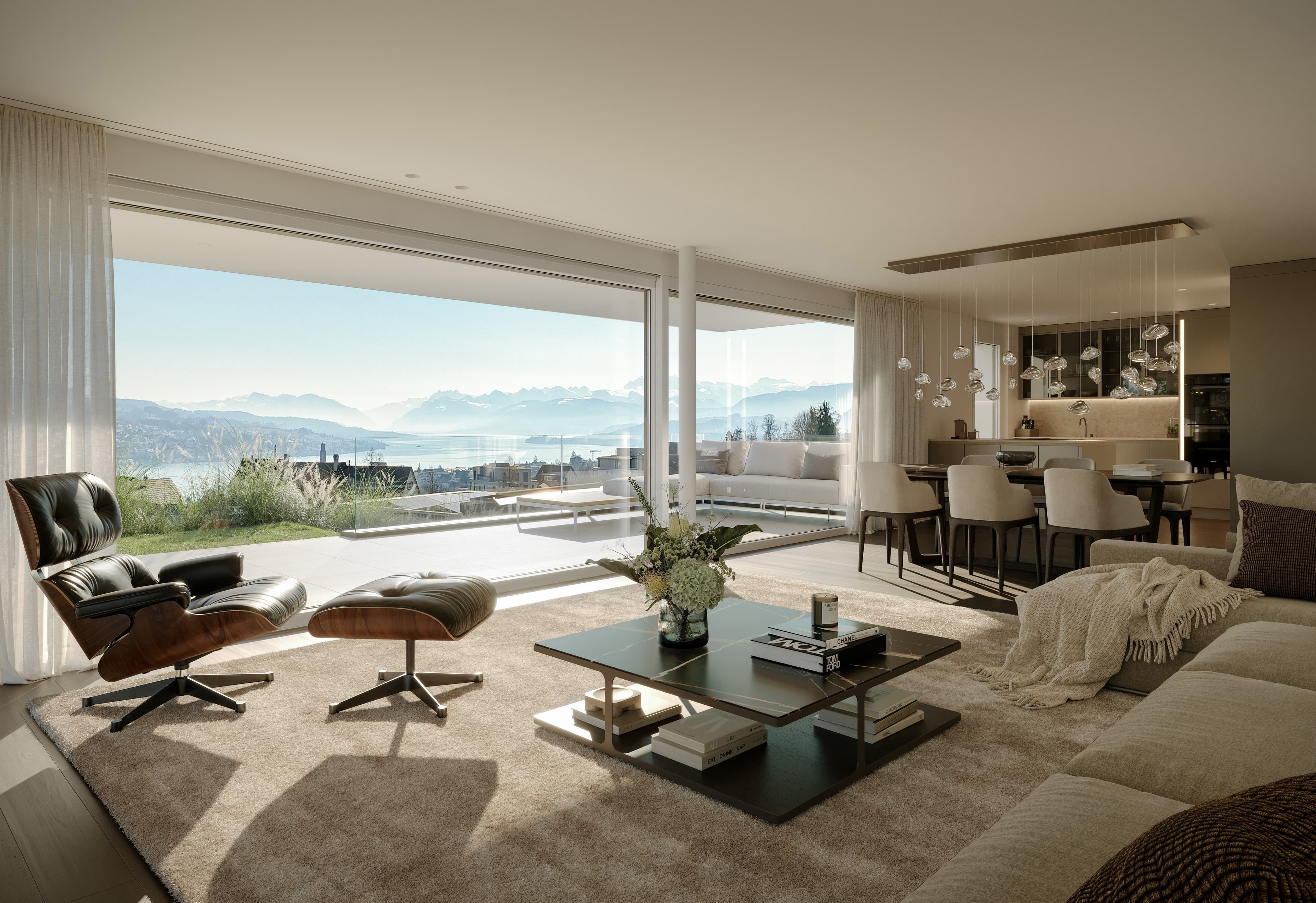 Wohnzimmer Terrassenwohnung Thalwil